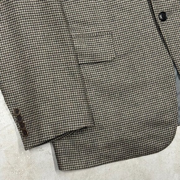 Samuelsohn Wool Cashmere Blazer Houndstooth Sport Coat Brown 41R - Picture 3 of 8